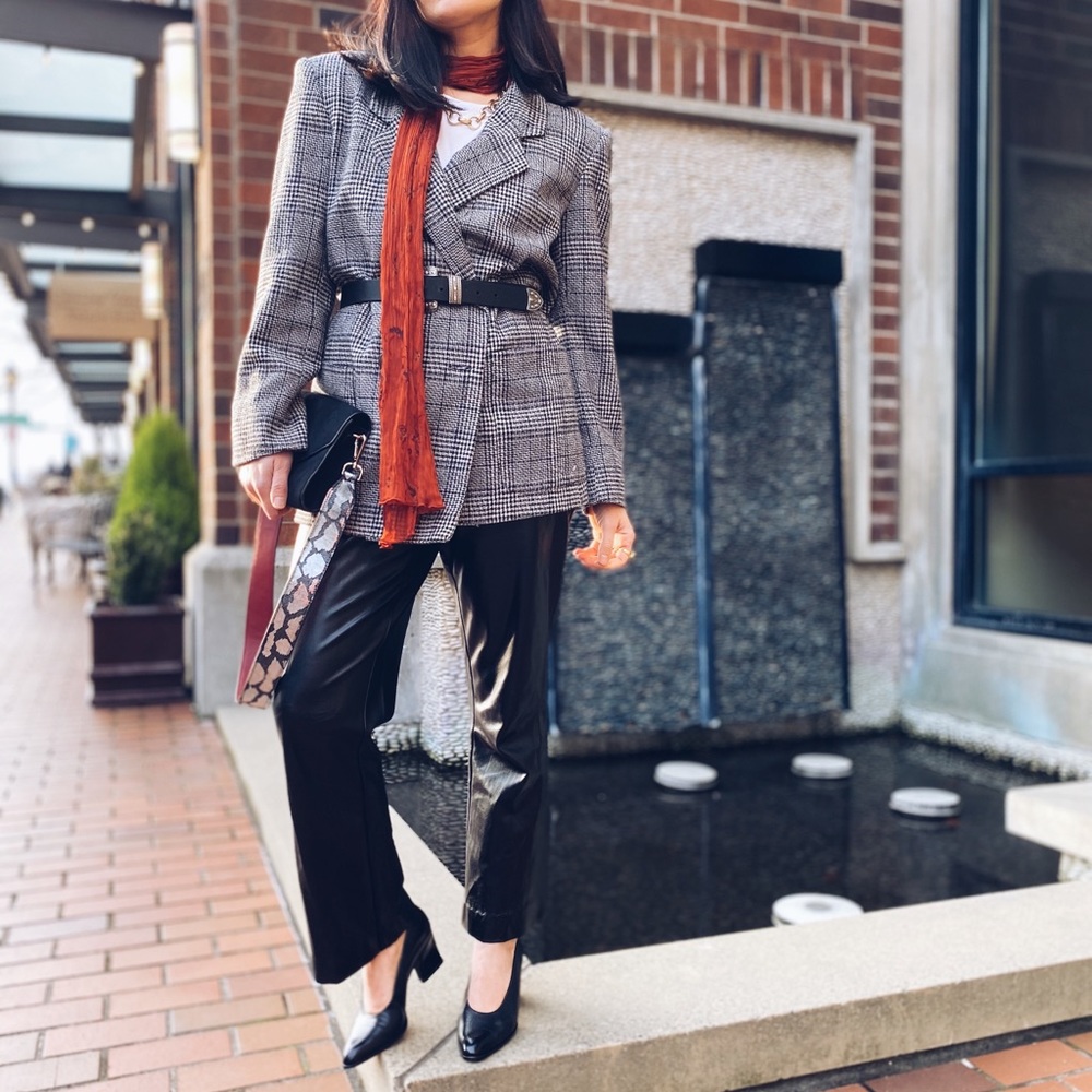 Faux leather pants.